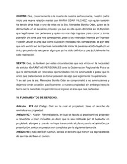 QUINTO: Que, posteriormente a la muerte de nuestra señora madre, nuestro padre 
inicio una nueva relación marital con MARIA O