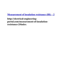 Transformer Insulation Resistance Values | PDF | Insulator (Electricity ...
