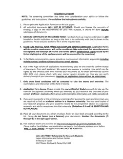 RESEARCH CATEGORY 
NOTE: The screening committee also takes into consideration your ability to follow the 
guidelines and ins