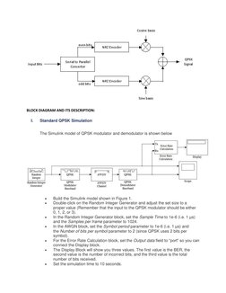 BLOCK DIAGRAM AND ITS DESCRIPTION: 
I. 
Standard QPSK Simulation 
The Simulink model of QPSK modulator and demodulator is s