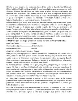 8 
 
El Sol y la Luna cogieron los otros dos platos. Entre tanto, la divinidad del Obstáculo 
(Elinini o Idoboo) había cogido