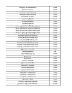 Dictionnaire du francais langue etrangere
Larousse
Decouvrons le dictionnarie
Larousse
Decouvrons le dictionnarie
Larousse
Le