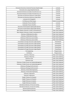Diccionario Economico Comercial Financiero Español-Ingles
Larousse
Diccionario de la Lengua Española Esencial
Larousse
Diccio
