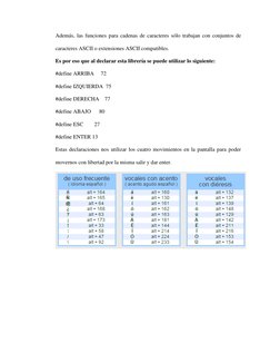 Además, las funciones para cadenas de caracteres sólo trabajan con conjuntos de 
caracteres ASCII o extensiones ASCII compati