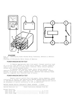 Fig. 6:  Identifying Power Window Relay Terminals (Montero & Montero
Sport)
Courtesy of Mitsubishi Motor Sales of America