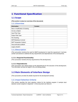 SAP ABAP Functional Spec Template | PDF | Specification (Technical ...