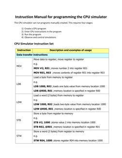 CPU Simulator User Manual | PDF | Subroutine | Central Processing Unit