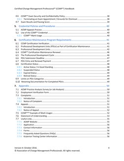 Certified Change Management Professional™ (CCMP™) Handbook  
 
Version 4: October 2016.  
 
4 
© Association of Change Manage