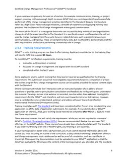 Certified Change Management Professional™ (CCMP™) Handbook  
 
Version 4: October 2016.  
 
9 
© Association of Change Manage