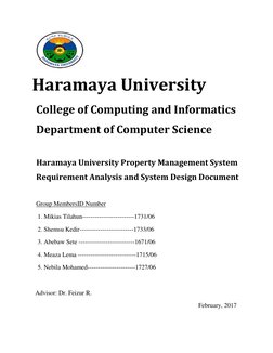 Haramaya University  
College of Computing and Informatics 
Department of Computer Science 
 
Haramaya University Property