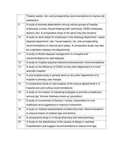 Theatre/ wards / etc. and corresponding recommendations to improve job 
satisfaction. 
9 
A study of sickness absenteeism amo