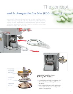 5
Alternatively, the turret removal arm can be used to lift and swing 
out the upper punch guide part only. The middle part o