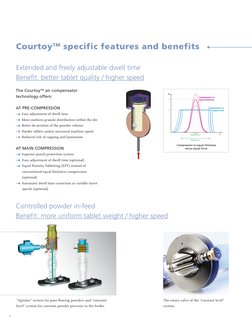 8
CourtoyTM specific features and benefits
Extended and freely adjustable dwell time 
Beneﬁ t: better tablet quality / higher