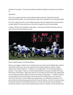 selfishness in our players.  They need to be held accountable for failing to do what they are coached to 
do.  
Special Calls