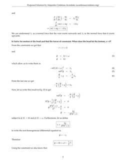 Proposed Solution by Alejandro Cárdenas-Avendaño (acardenasavendano.org)
and
d
dt
✓∂L
∂˙z
◆
−∂L
∂z
=
l2
∂C2
∂z
d
dt (m ˙z) +