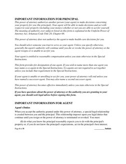 Page 6 of 8 
 
__________ Initials
 
 
 
 
 
 
 
 
 
 
IMPORTANT INFORMATION FOR PRINCIPAL 
This power of attorney authorizes