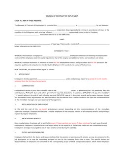 Recontract Employment Contract Renewal Agreement | PDF | Overtime | Employment