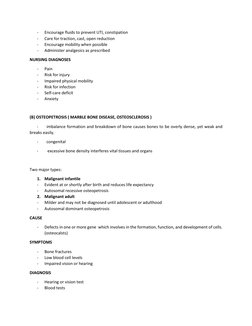 - 
Encourage fluids to prevent UTI, constipation 
- 
Care for traction, cast, open reduction 
- 
Encourage mobility when poss