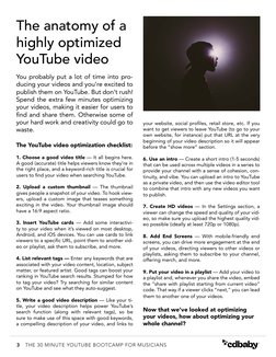 3
THE 30 MINUTE YOUTUBE BOOTCAMP FOR MUSICIANS
The anatomy of a 
highly optimized 
YouTube video
You probably put a lot of ti