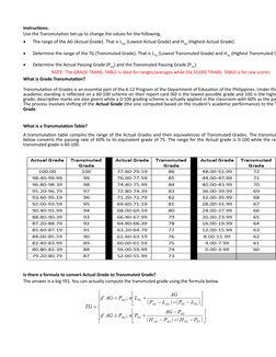 Transmutation Table Math Transmutation of Grades Explained | PDF | Teaching Mathematics | Areas ...
