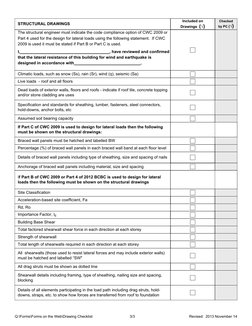 Q:\Forms\Forms on the Web\Drawing Checklist
Revised:  2013 November 14
3/3
Climatic loads, such as snow (Ss), rain (Sr), wind