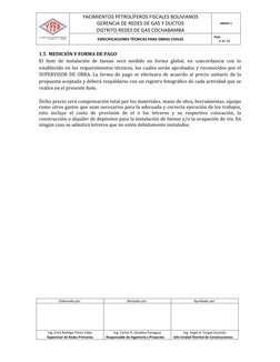 YACIMIENTOS PETROLÍFEROS FISCALES BOLIVIANOS
GERENCIA DE REDES DE GAS Y DUCTOS
DISTRITO REDES DE GAS COCHABAMBA