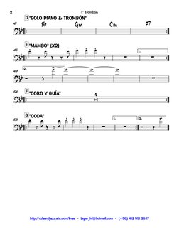 B¨
G‹
C‹
F7
"SOLO PIANO & TROMBÓN"
D
41
1.
"MAMBO" (X2)
E
45
2.
49
"CORO Y GUÍA"
F
54
1.
2.
"CODA"
G
58
1° Trombón
http://vzl