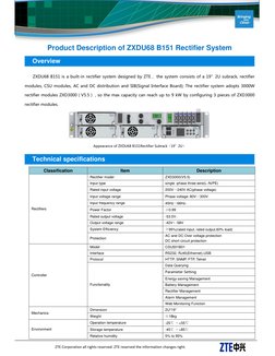 ZTE ZXDU68 B151 Rectifier System Overview | PDF | Rectifier
