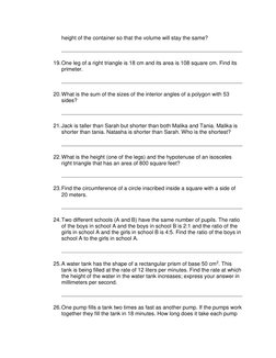 Grade 8 Math Word Problems & Solutions | PDF | Area | Speed