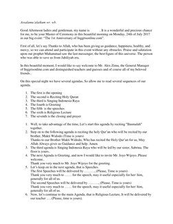 MC Script for Anniversary Event | PDF | Quran | Islam