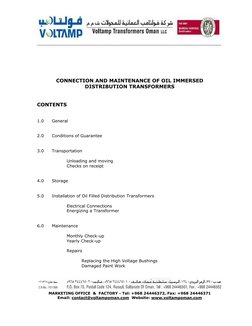 O&M Manual for Oil-Filled Transformers | PDF | Transformer | Electrical ...