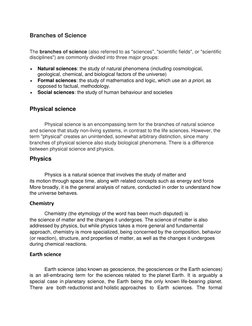 Overview of Science Branches | PDF | Science And Technology | Science