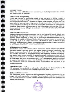 6.0 FIELD WORKS:
All the filed works and filed tests were conducted as per standard procedure as laid down in
ASTM specifrcat