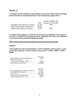 Process Costing Exercises and Solutions | PDF | Inventory | Cost