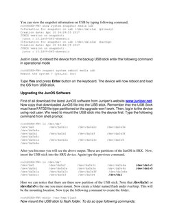 Upgrade and Backup for Juniper SRX300 | PDF | Booting | Usb Flash Drive