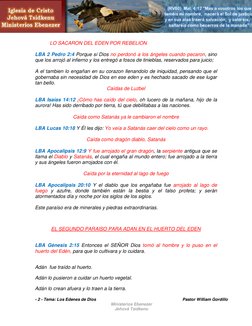 - 2 - Tema: Los Edenes de Dios 
 
Pastor William Gordillo 
 
Ministerios Ebenezer 
 
Jehová Tsidkenu  
LO SACARON DEL EDEN