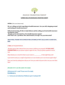 Medicare Lead Generation Call Script | PDF | Medicaid | Medicare ...