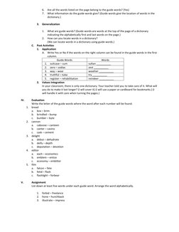 Guide Wording Using Guide Words in a Dictionary | PDF | Linguistics | Communication