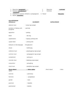 Parts of Speech in Cebuano Grammar | PDF | Grammatical Tense | Verb