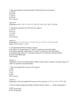 Number System MCQs for Digital Electronics | PDF | Binary Coded Decimal ...