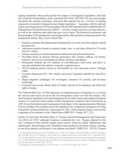 National Interests and Common Ground in the US Immigration Debate
299
signing statements often poorly predict the impact of i