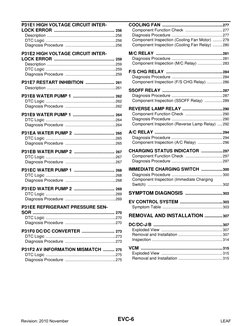 EVC-6
P31E1 HIGH VOLTAGE CIRCUIT INTER-
LOCK ERROR ................................................. 256
Description ........