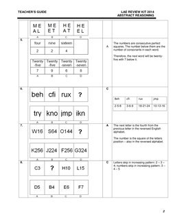 2 
TEACHER’S GUIDE 
 
LAE REVIEW KIT 2014 
 
 
ABSTRACT REASONING 
 
 
5. 
 
 
 
 
 
 
 
 
A