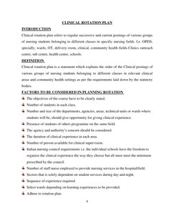 Clinical Rotation Plan Overview | PDF | Nursing | Students