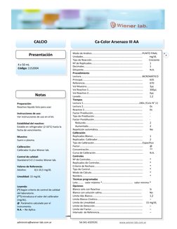 administra@wiener-lab.com.ar 
54-341-4329191 
www.wiener-lab.com.ar 
 
8 
 
 
CALCIO 
 
4 x 50 mL 
Código: 1152004 
 
Pre