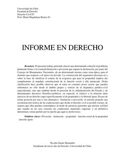 Universidad de Chile 
Facultad de Derecho 
Derecho Civil IV 
Prof. María Magdalena Bustos D. 
 
 
 
 
INFORME EN DERECHO 
 
R