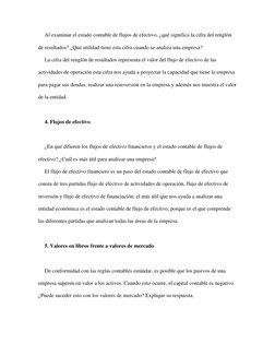 Al examinar el estado contable de flujos de efectivo, ¿qué significa la cifra del renglón 
de resultados? ¿Qué utilidad tiene