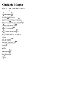 Cheia de Manha 
INTROD: A F#m A F#m Bm7 E7 Bm7 E7  
                   2X  
  
  A                     F#m  
CHEIA DE MANHA