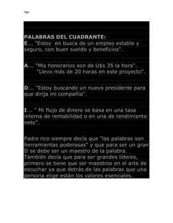 Sigo 
 
 
                                                                     
             
PALABRAS DEL CUADRANTE: 
E... "