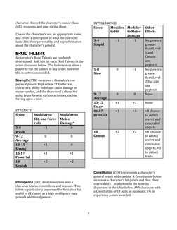 7 
 
character.  Record the character’s Armor Class 
(AC), weapons, and gear on the sheet. 
 
Choose the character’s sex, an